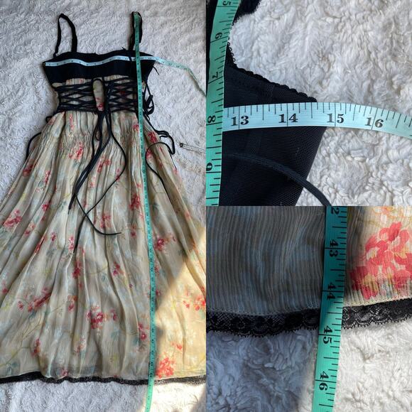 SOLD VDP Collection Italy silk lace-up corset fairy grunge dress goth whimsigoth - Picture 5 of 17